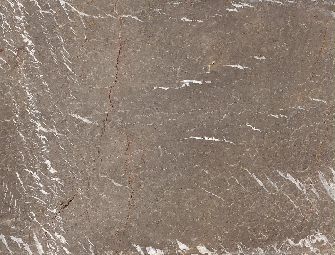Earth grey natural stone with white and warm brown veining